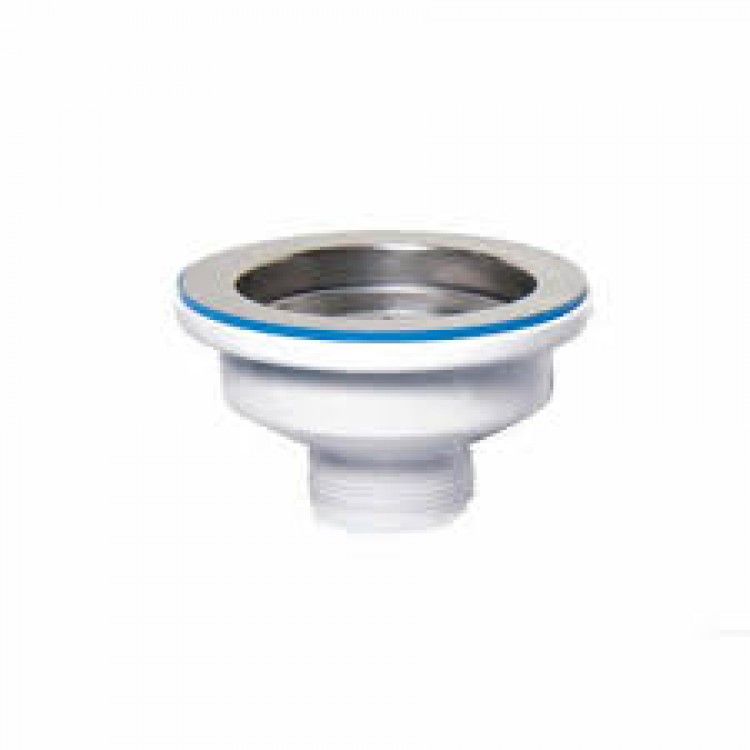 Βαλβίδα Νεροχύτη 1 1/2" Inox Πιάτο Φ114, με κοντή βίδα.