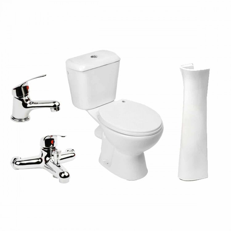 Σετ WC Λεκάνης Με νιπτήρα και μπαταρίες.
